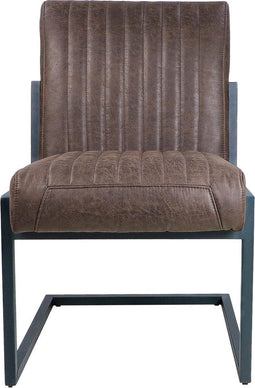 HSM Collection-Eetkamerstoel Texas-55x50x85-Espresso/Grijs-Leder/Metaal