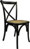 HSM Collection-Eetkamerstoel Cross-48x45x90-Zwart/Naturel-Mahonie/Rotan