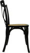 HSM Collection-Eetkamerstoel Cross-48x45x90-Zwart/Naturel-Mahonie/Rotan