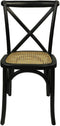 HSM Collection-Eetkamerstoel Cross-48x45x90-Zwart/Naturel-Mahonie/Rotan