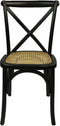 HSM Collection-Eetkamerstoel Cross-48x45x90-Zwart/Naturel-Mahonie/Rotan