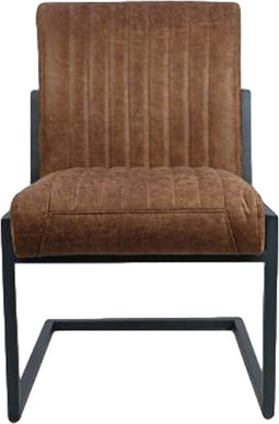 HSM Collection-Eetkamerstoel Texas-55x50x85-Cognac/Grijs-Leder/Metaal