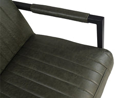 HSM Collection-Eetkamerstoel Texas Met Arm S/2-55x50x85-Groen/Zwart-Leder/Metaal