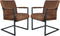 HSM Collection-Eetkamerstoel Texas Met Arm S/2-55x50x85-Cognac/Grijs-Leder/Metaal