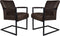 HSM Collection-Eetkamerstoel Texas Met Arm S/2-55x50x85-Espresso/Zwart-Leder/Metaal