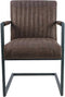 HSM Collection-Eetkamerstoel Texas Met Arm S/2-55x50x85-Espresso/Grijs-Leder/Metaal