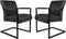 HSM Collection-Eetkamerstoel Texas Met Arm S/2-55x50x85-Grijs/Zwart-Leder/Metaal