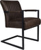 HSM Collection-Eetkamerstoel Texas Met Arm S/2-55x50x85-Espresso/Zwart-Leder/Metaal