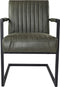 HSM Collection-Eetkamerstoel Texas Met Arm S/2-55x50x85-Groen/Zwart-Leder/Metaal