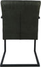 HSM Collection-Eetkamerstoel Texas Met Arm S/2-55x50x85-Groen/Grijs-Leder/Metaal