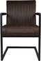 HSM Collection-Eetkamerstoel Texas Met Arm S/2-55x50x85-Espresso/Zwart-Leder/Metaal