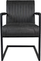 HSM Collection-Eetkamerstoel Texas Met Arm S/2-55x50x85-Grijs/Zwart-Leder/Metaal