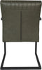 HSM Collection-Eetkamerstoel Texas Met Arm S/2-55x50x85-Groen/Zwart-Leder/Metaal