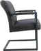 HSM Collection-Eetkamerstoel Texas Met Arm-55x50x85-Grafiet/Grijs-Leder/Metaal