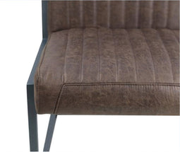 HSM Collection-Eetkamerstoel Texas S/2-55x50x85-Espresso/Zwart-Leder/Metaal