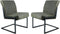 HSM Collection-Eetkamerstoel Texas S/2-55x50x85-Groen/Grijs-Leder/Metaal