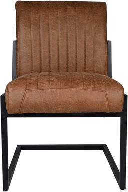 HSM Collection-Eetkamerstoel Texas S/2-55x50x85-Cognac/Zwart-Leder/Metaal