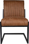 HSM Collection-Eetkamerstoel Texas S/2-55x50x85-Cognac/Zwart-Leder/Metaal