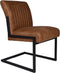 HSM Collection-Eetkamerstoel Texas S/2-55x50x85-Cognac/Zwart-Leder/Metaal