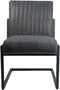 HSM Collection-Eetkamerstoel Texas S/2-55x50x85-Grafiet/Grijs-Leder/Metaal