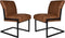 HSM Collection-Eetkamerstoel Texas S/2-55x50x85-Cognac/Zwart-Leder/Metaal