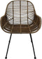HSM Collection-Eetkamerstoel Wendi Rotan S/2-59x63x83-Naturel/grijs/zwart-Rotan/kobo/metaal