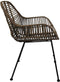 HSM Collection-Eetkamerstoel Wendi Rotan S/2-59x63x83-Naturel/grijs/zwart-Rotan/kobo/metaal