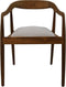 HSM Collection-Eetkamerstoel Wifera + zitting-55x41x78-Naturel/Wit-Teak/Stof