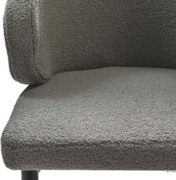 HSM Collection-Eetkamerstoel Yuna S/2-60x54x82.5-Grijs/Zwart-Stof/Metaal