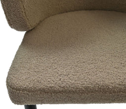 HSM Collection-Eetkamerstoel Yuna S/2-60x54x82.5-Taupe/Zwart-Stof/Metaal