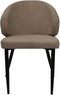 HSM Collection-Eetkamerstoel Yuna S/2-60x54x82.5-Taupe/Zwart-Stof/Metaal
