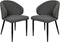 HSM Collection-Eetkamerstoel Yuna S/2-60x54x82.5-Grijs/Zwart-Stof/Metaal