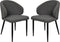 HSM Collection-Eetkamerstoel Yuna S/2-60x54x82.5-Grijs/Zwart-Stof/Metaal