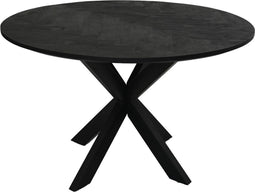 HSM Collection Eettafel Mozaiek Mango Zwart Ø100cm