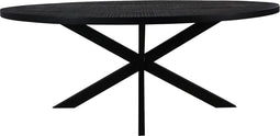 HSM Collection Eettafel Ovaal Melbourne 240cm Zwart Mangohout/Ijzer