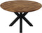 HSM Collection Eettafel Rond Visgraat Ø140cm Naturel/Zwart Eiken/Metaal