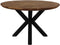 HSM Collection Eettafel Rond Visgraat Ø140cm Naturel/Zwart Eiken/Metaal
