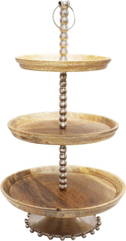 HSM Collection-Etagere -36x36x60-Naturel/Grijs-Mango/Metaal