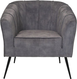 HSM Collection-Fauteuil Chester-72x71x80-Dolfijn Grijs/Zwart-Stof/Metaal