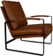 HSM Collection-Fauteuil Miami-95x65x95-Cognac/Zwart-Leder/Metaal