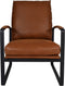 HSM Collection-Fauteuil Miami-95x65x95-Cognac/Zwart-Leder/Metaal