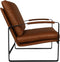 HSM Collection-Fauteuil Miami-95x65x95-Cognac/Zwart-Leder/Metaal