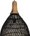 HSM Collection-Hanglamp-34x34x58-Zwart/Naturel-Rotan/Teak