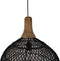 HSM Collection-Hanglamp-43x43x46-Zwart/Naturel-Rotan/Teak