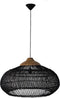 HSM Collection-Hanglamp-65x65x40-Zwart/Naturel-Rotan/Teak