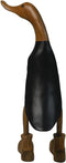 HSM Collection-Houten Eend Handgemaakt-12x18x44-Zwart/Naturel-Bamboe/Teak