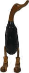 HSM Collection-Houten Eend Handgemaakt-12x18x44-Zwart/Naturel-Bamboe/Teak