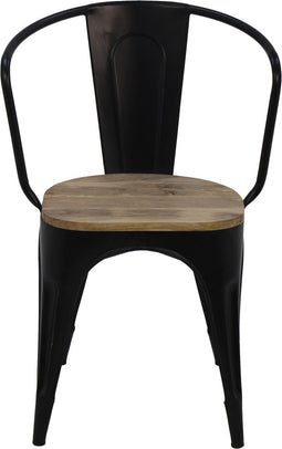 HSM Collection-Industriële Caféstoel-40x40x82-Naturel/Zwart-Mango/Metaal