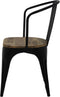 HSM Collection-Industriële Caféstoel-40x40x82-Naturel/Zwart-Mango/Metaal