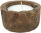 HSM Collection-Kaars Boomstam Klein-ø20x10-Naturel-Teak